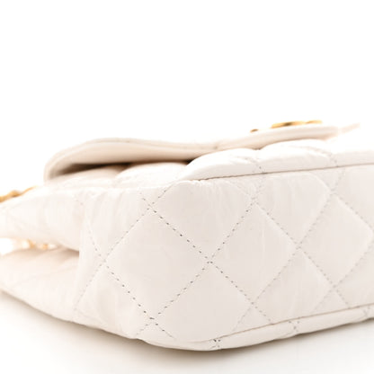 Chanel Shiny Crumpled Calfskin Quilted Small Wavy CC Hobo White 9 of 11