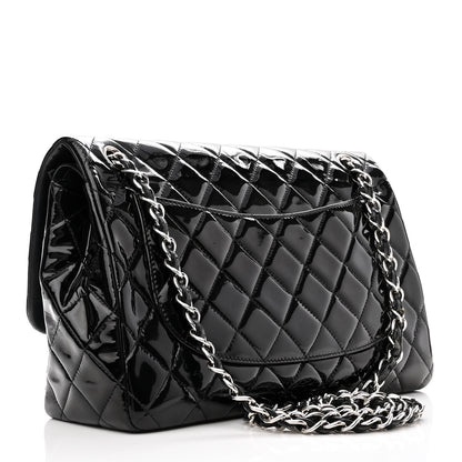 Chanel Patent Quilted Jumbo Double Flap Black 3 of 14