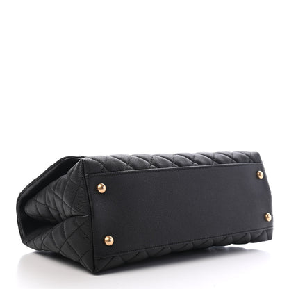 Chanel Caviar Lizard Embossed Quilted Small Coco Handle Flap Black 4 of 9