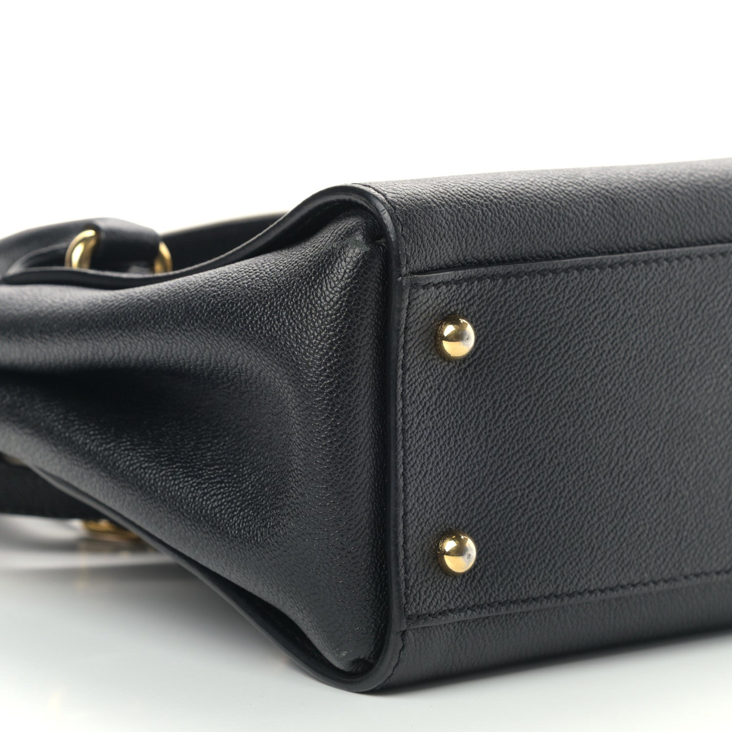 Burberry Soft Grain Calfskin Small Buckle Tote Black 9 of 11