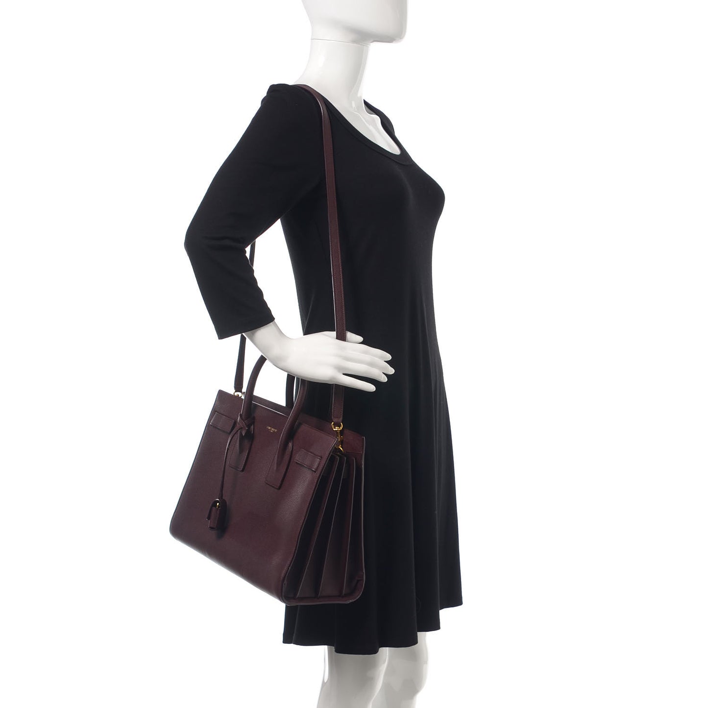 Grained Calfskin Small Classic Sac De Jour Bordeaux