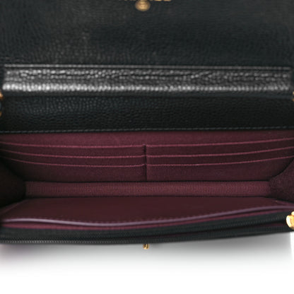 Chanel Caviar Quilted CC Turnlock Wallet On Chain WOC Black 5 of 11