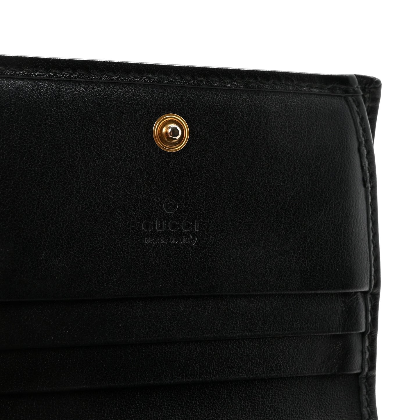 Calfskin Matelasse GG Marmont Card Case Wallet Black