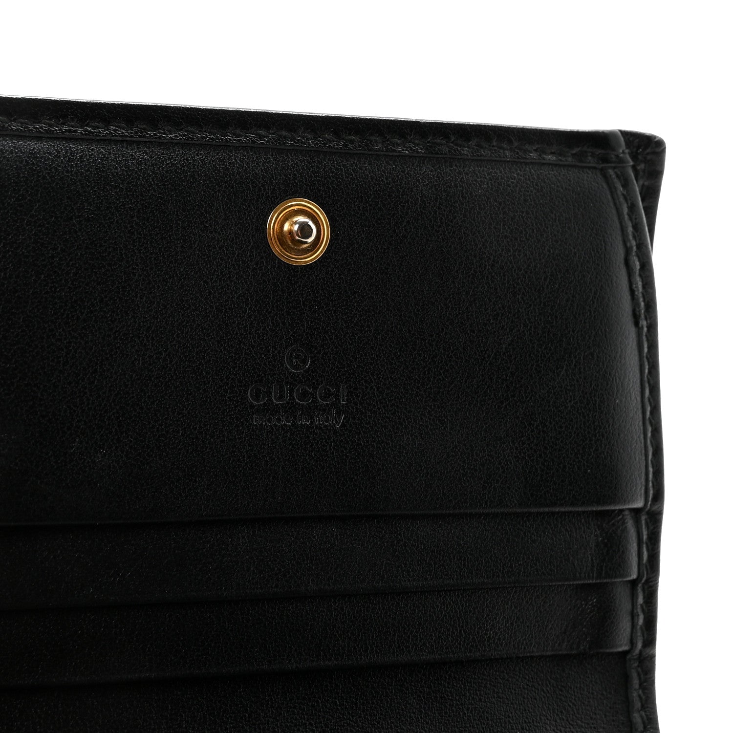 Gucci Calfskin Matelasse GG Marmont Card Case Wallet Black 6 of 7