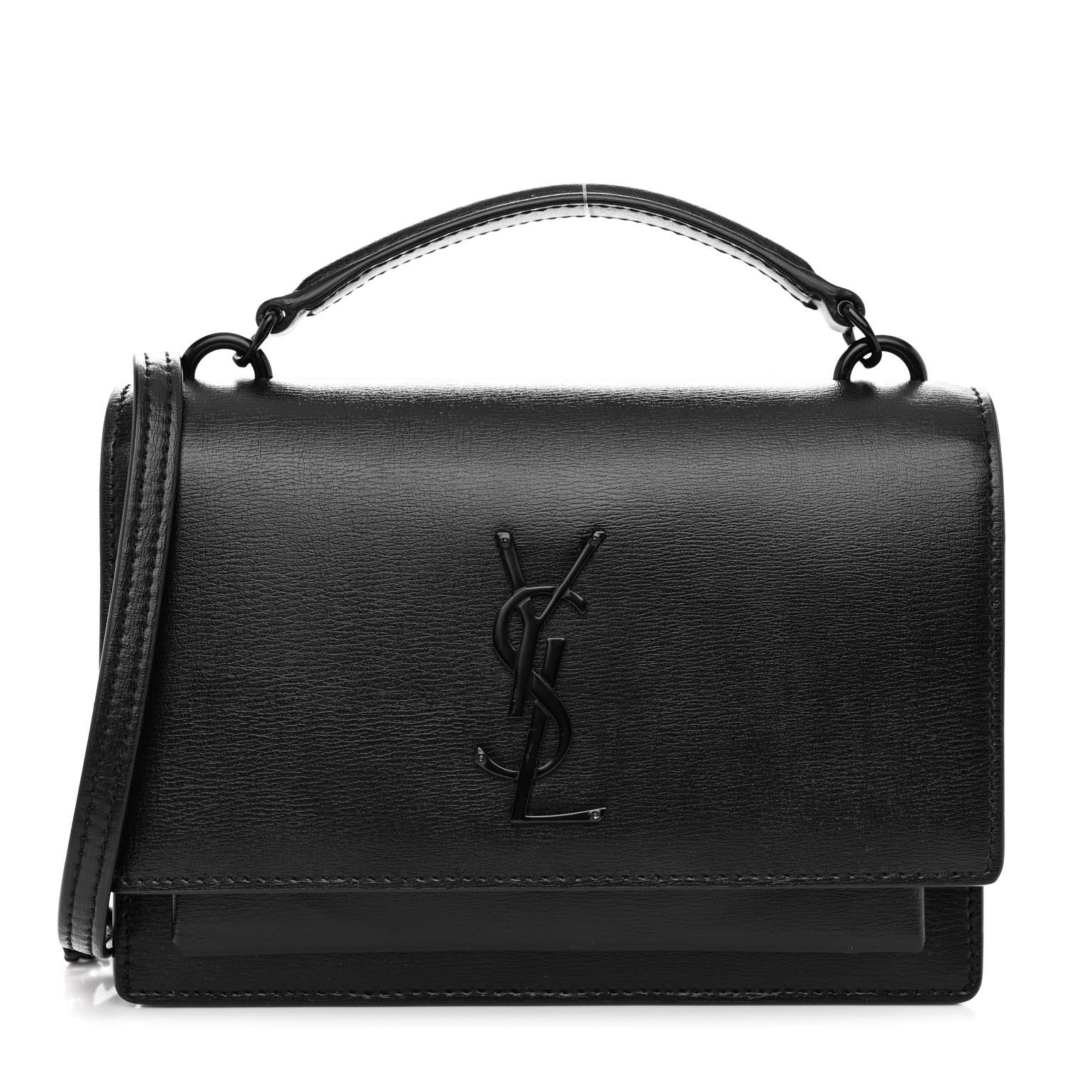 Saint Laurent Calfskin Monogram Sunset Chain Wallet Black 1 of 10