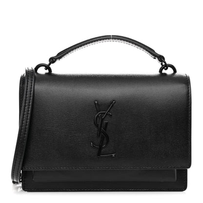Saint Laurent Calfskin Monogram Sunset Chain Wallet Black 1 of 10