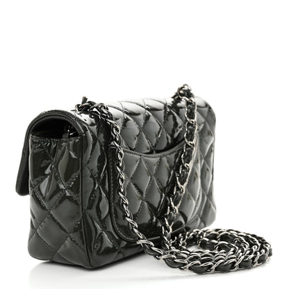 Chanel Patent Calfskin Quilted Mini Rectangular Flap Grey 3 of 10