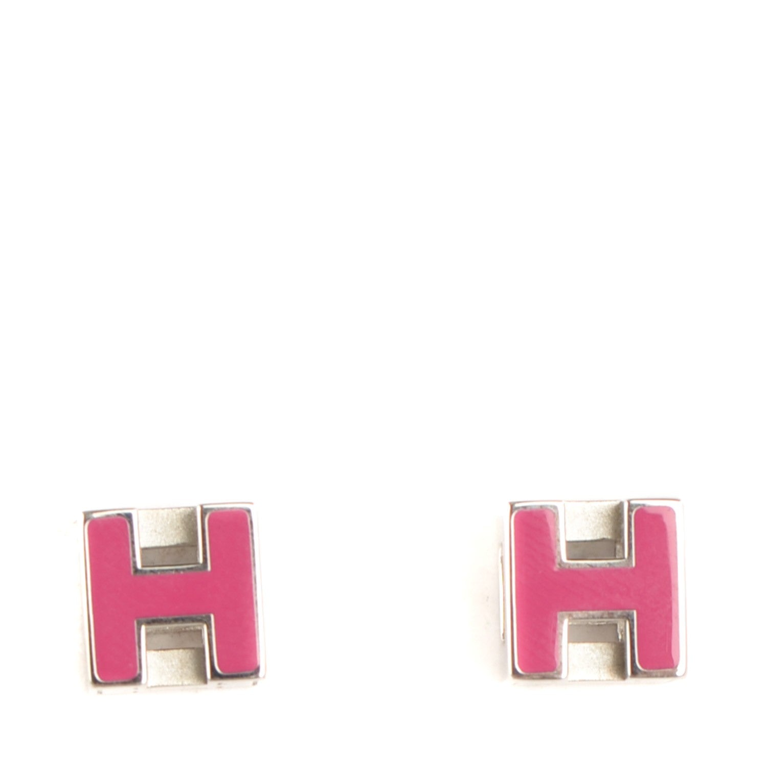 Hermes Palladium Lacquered Cage d'H Earrings 1 of 6