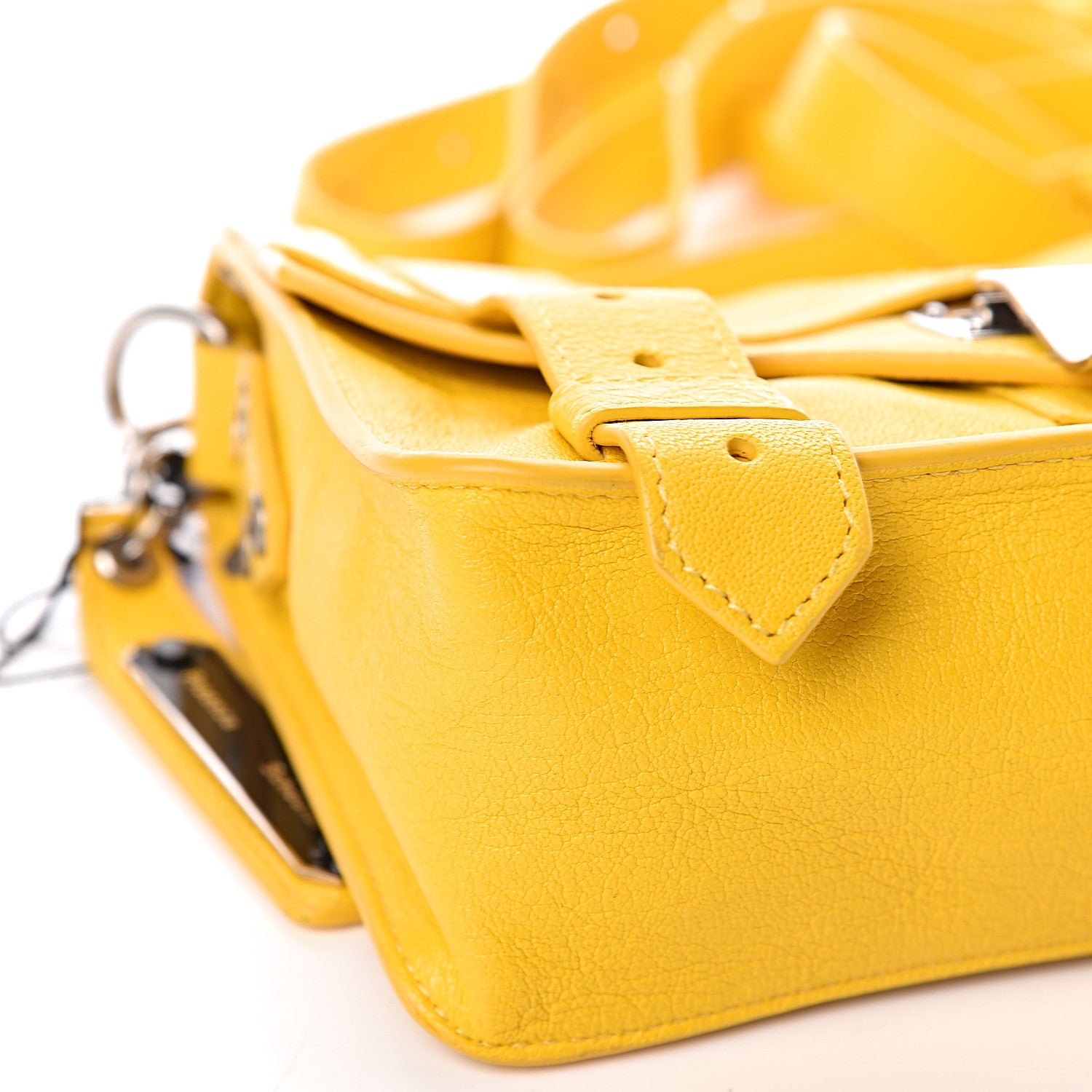 Proenza Schouler Lambskin PS1 Mini Pouch Messenger Bag Lemon 8 of 9