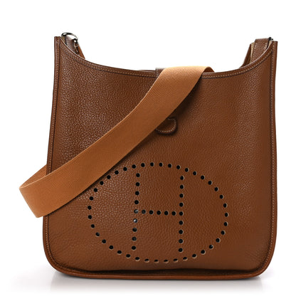 Hermes Taurillon Clemence Evelyne II GM Gold 1 of 9