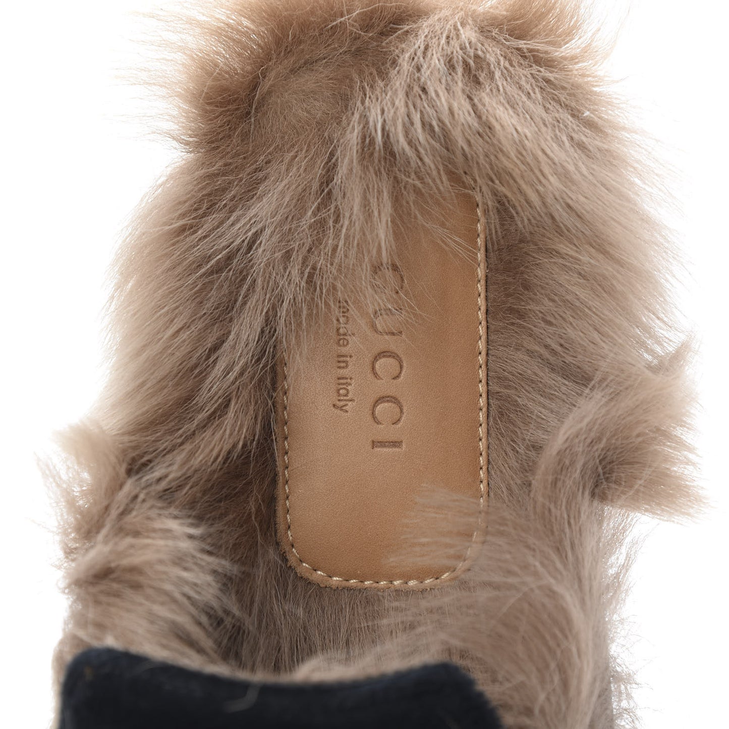 Velvet Fur Womens Princetown Slippers 37.5 Black