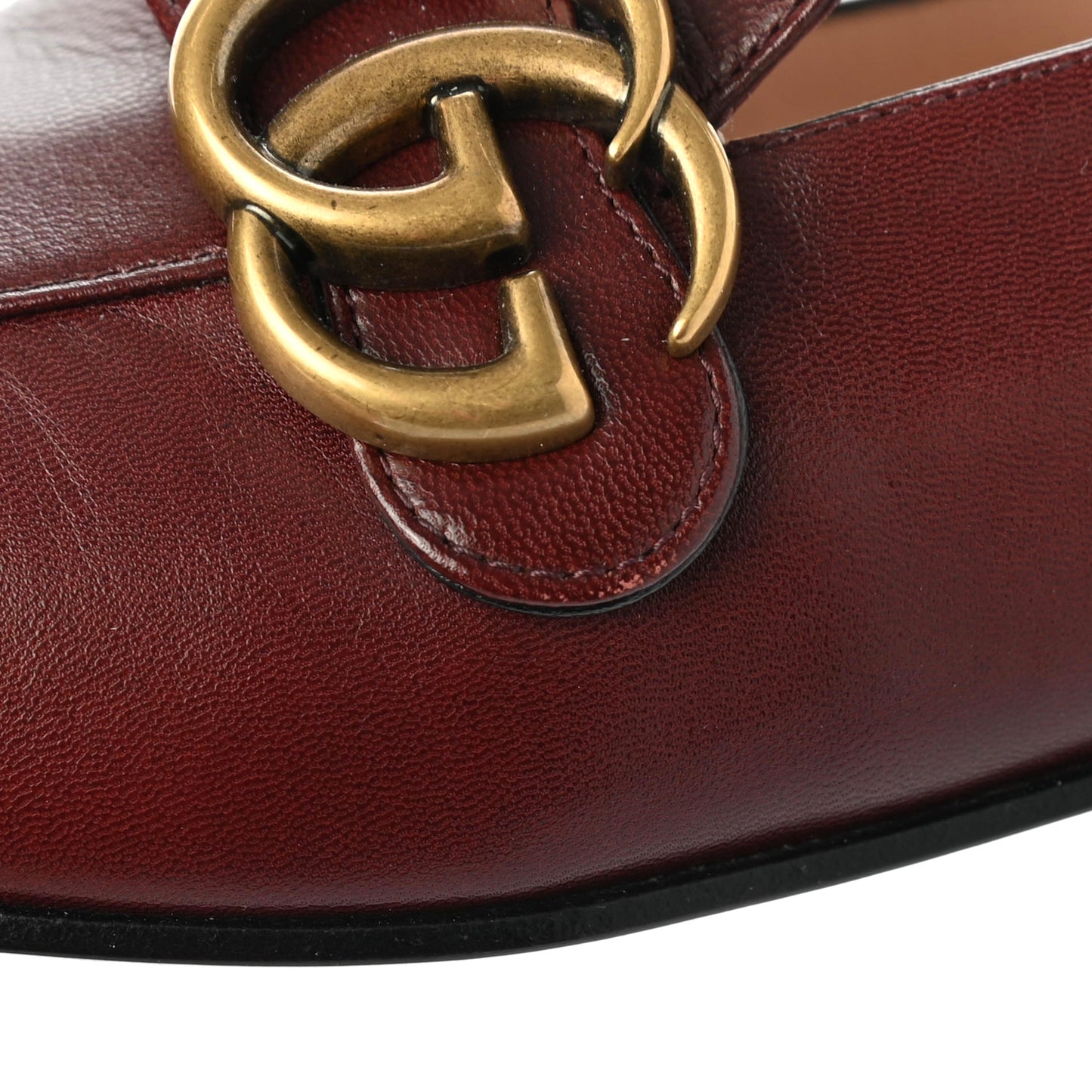 Malaga Kid Womens GG Marmont Loafers 38 Vintage Bordeaux