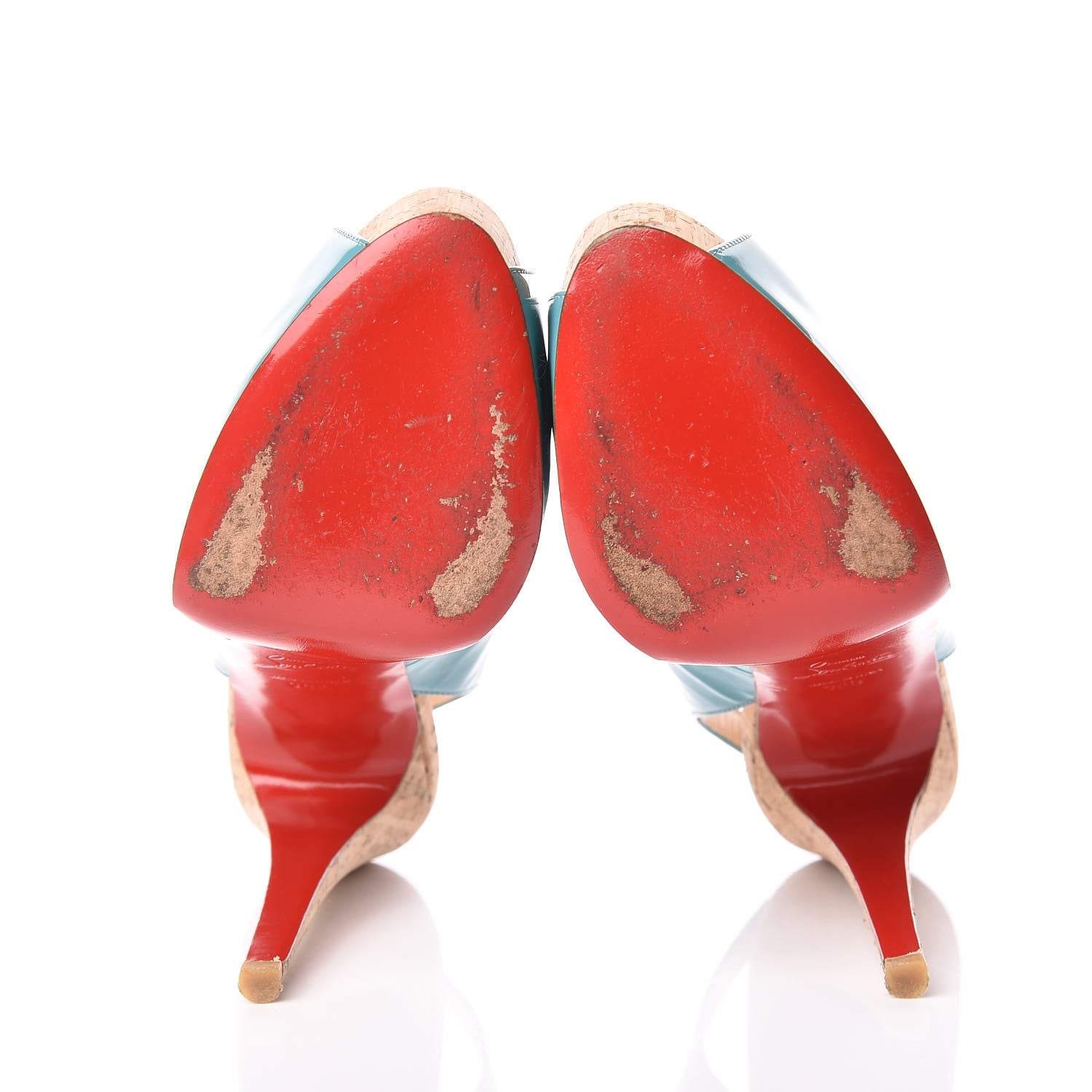 Christian Louboutin Patent Cork So Private 120 Pumps 38.5 Blue 7 of 16