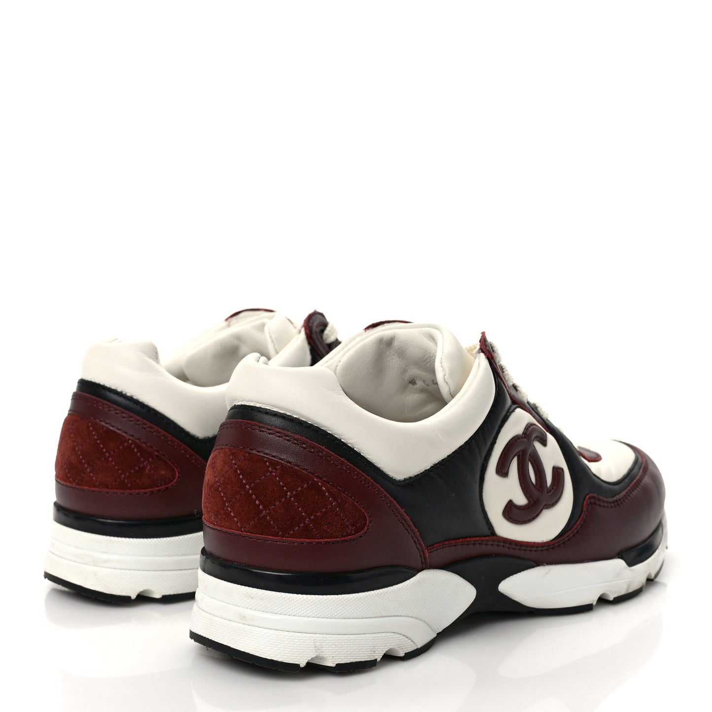 Calfskin CC Sneakers 37 Burgundy White