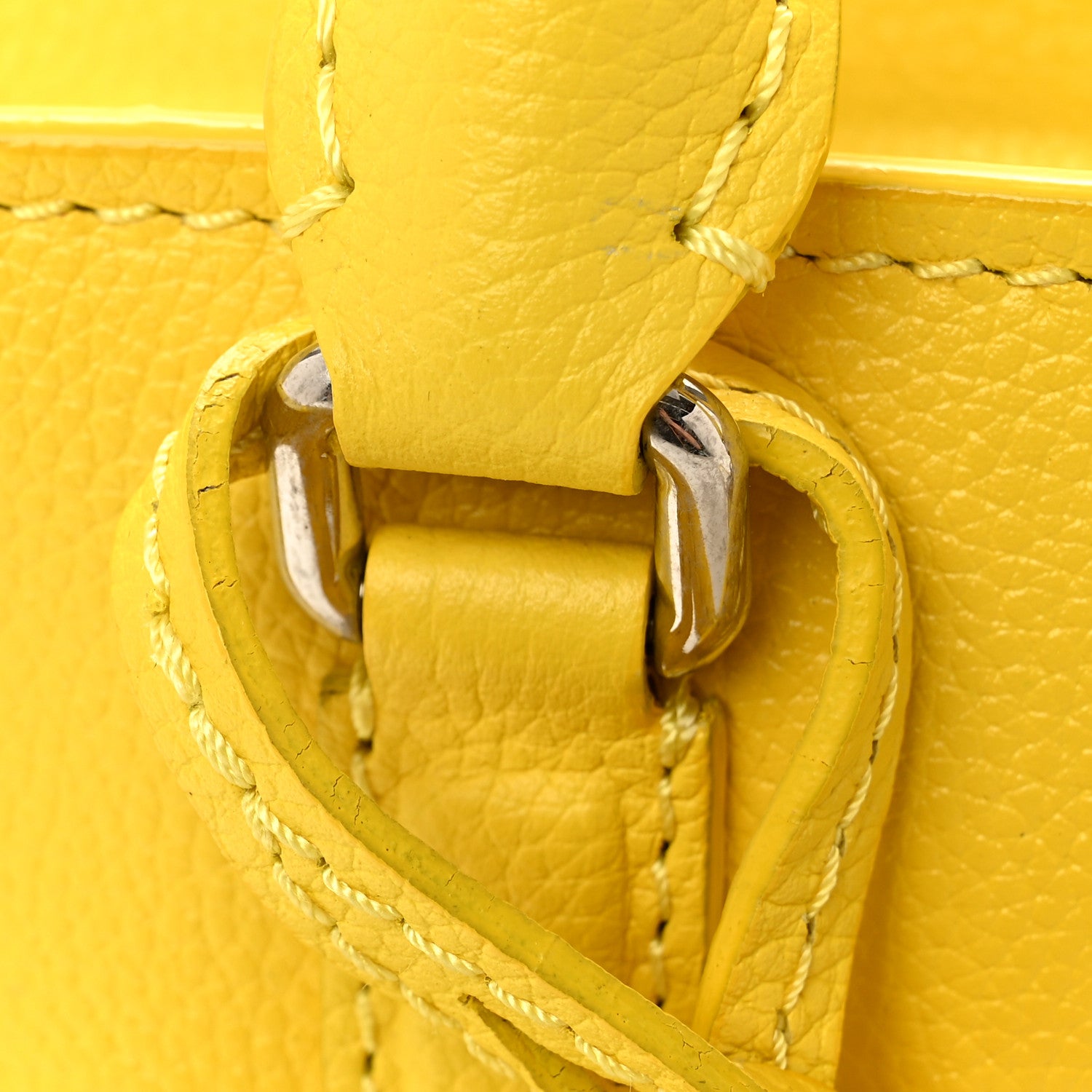 Alexander McQueen Pebbled Calfskin Mini Skull Padlock Zip Around Tote Imperial Yellow 15 of 16