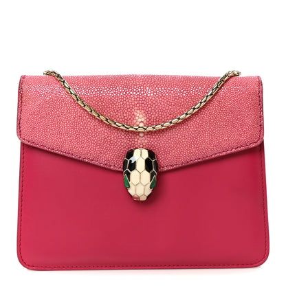 Bulgari Galuchat Calfskin Serpenti Forever Crossbody Bag Pink 1 of 10