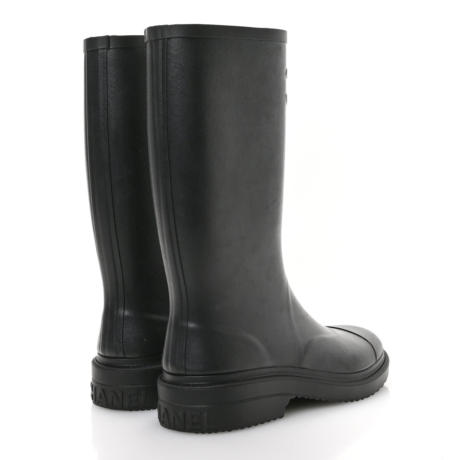 Chanel Caoutchouk CC High Boots 38 Black 5 of 9