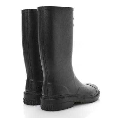 Chanel Caoutchouk CC High Boots 38 Black 5 of 9