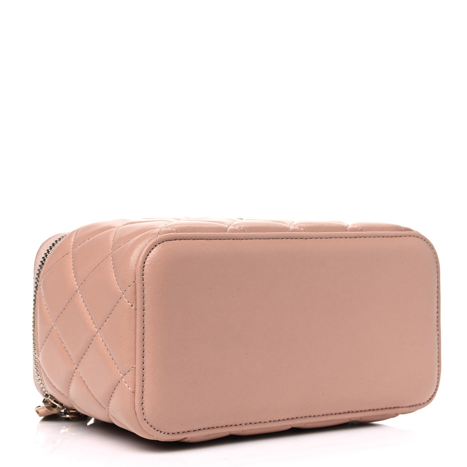 Chanel Lambskin Quilted Small Top Handle Vanity Case With Chain Beige 3 of 4