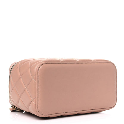 Chanel Lambskin Quilted Small Top Handle Vanity Case With Chain Beige 3 of 4