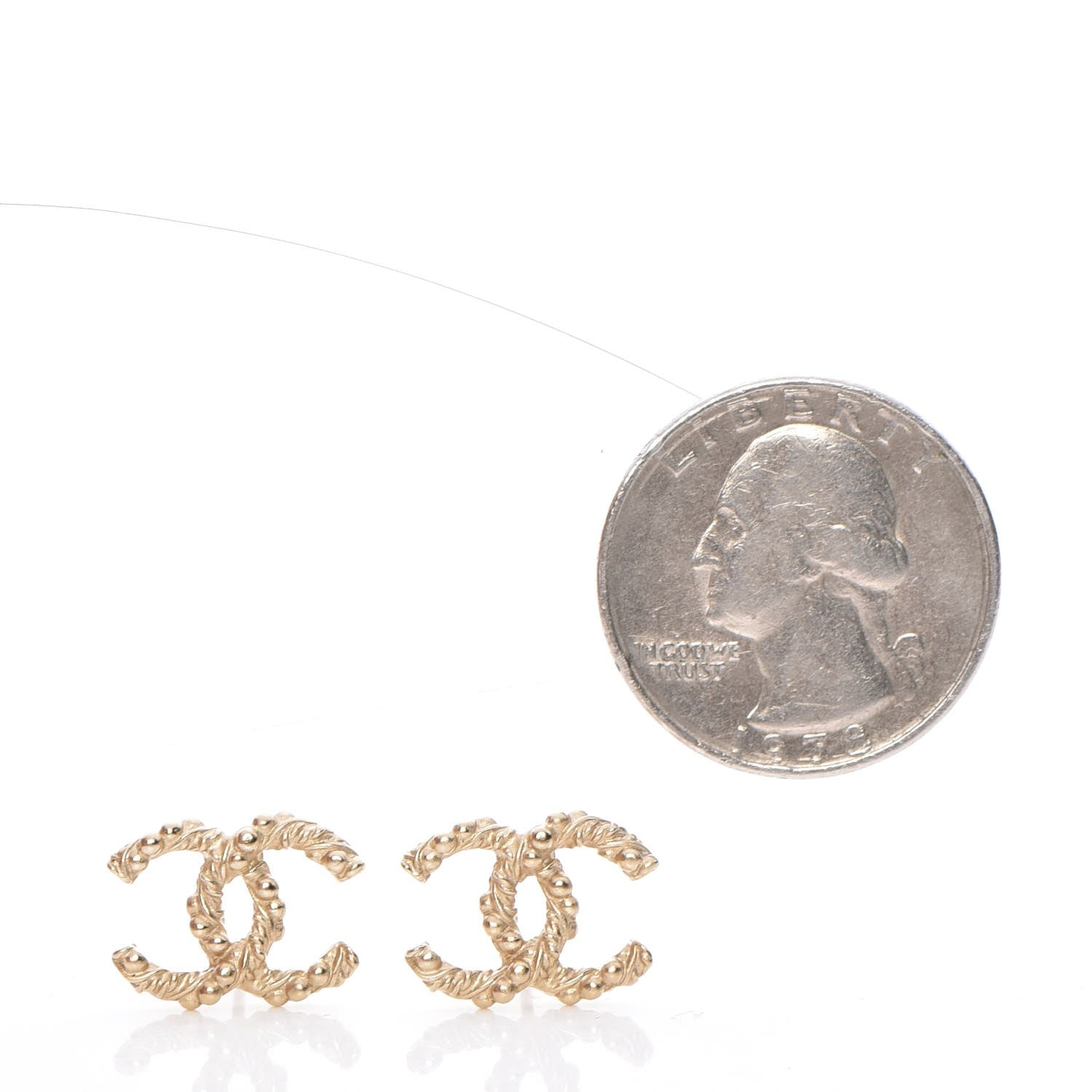 Chanel Metal Twisted CC Earrings Light Gold 2 of 5