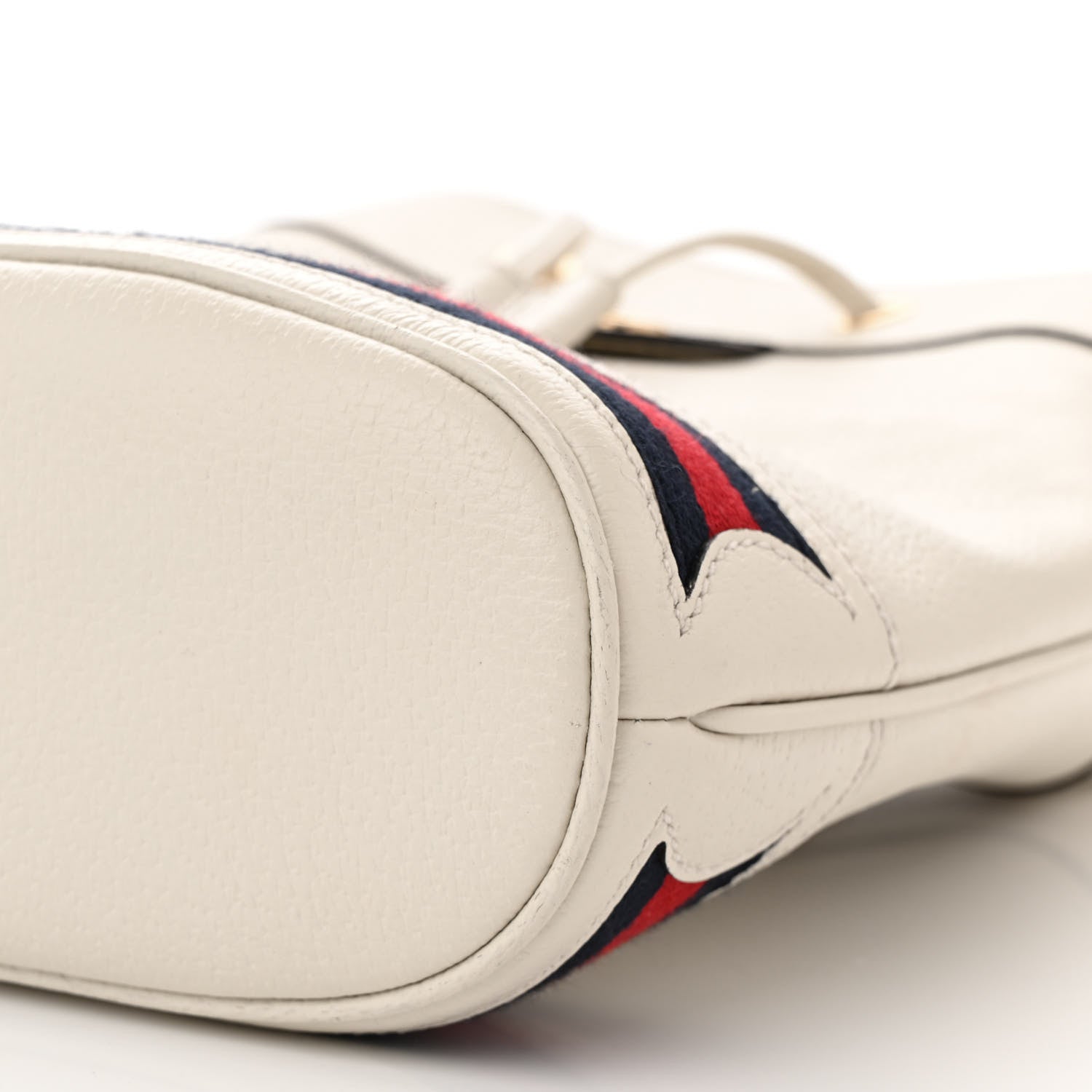 Gucci Glazed Textured Calfskin Web Small Ophidia Bucket Bag Mystic White 10 of 12
