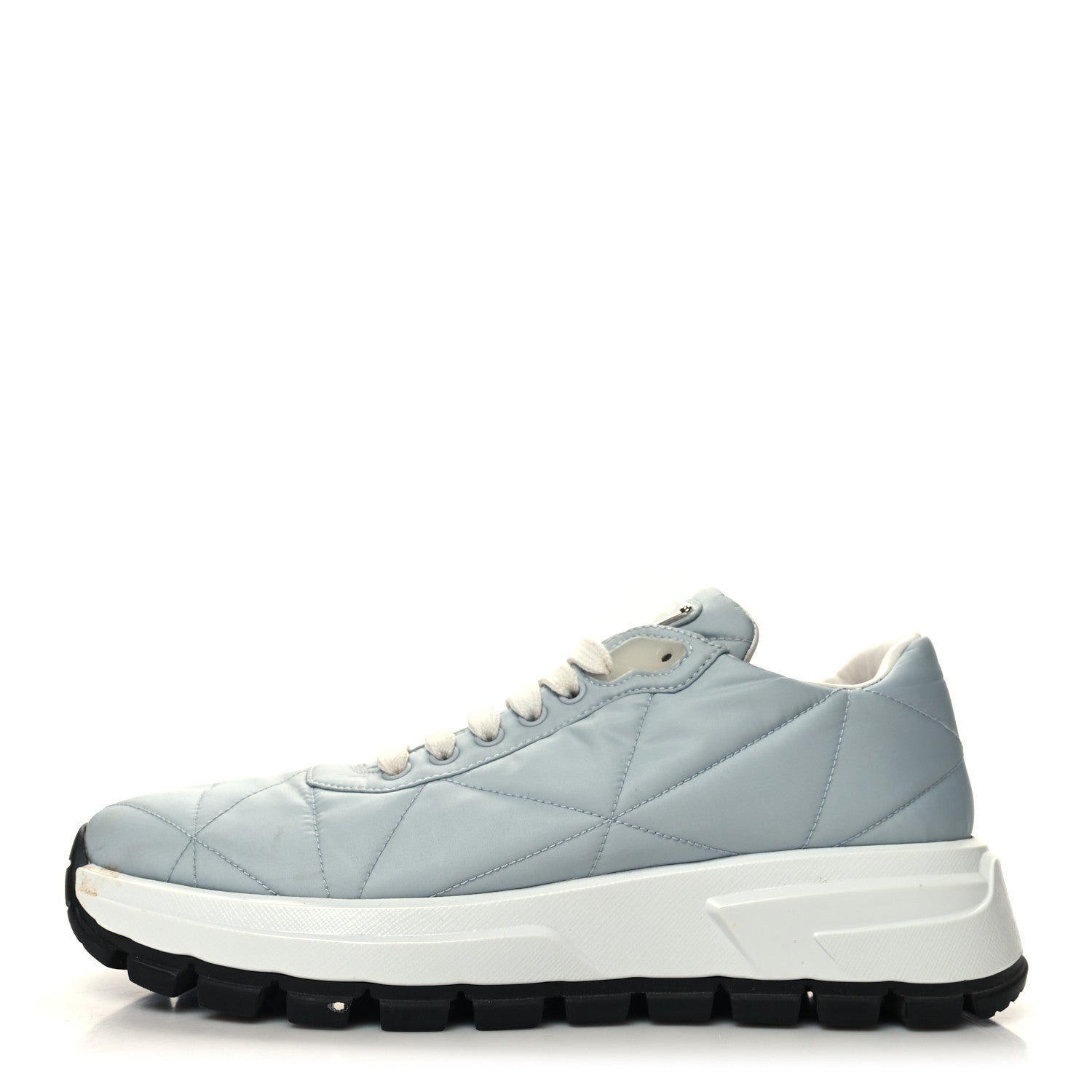 Prada Re-Nylon Piuma Metal Triangle Logo Quilted 45mm Sneakers 39.5 Fiordaliso 1 of 10