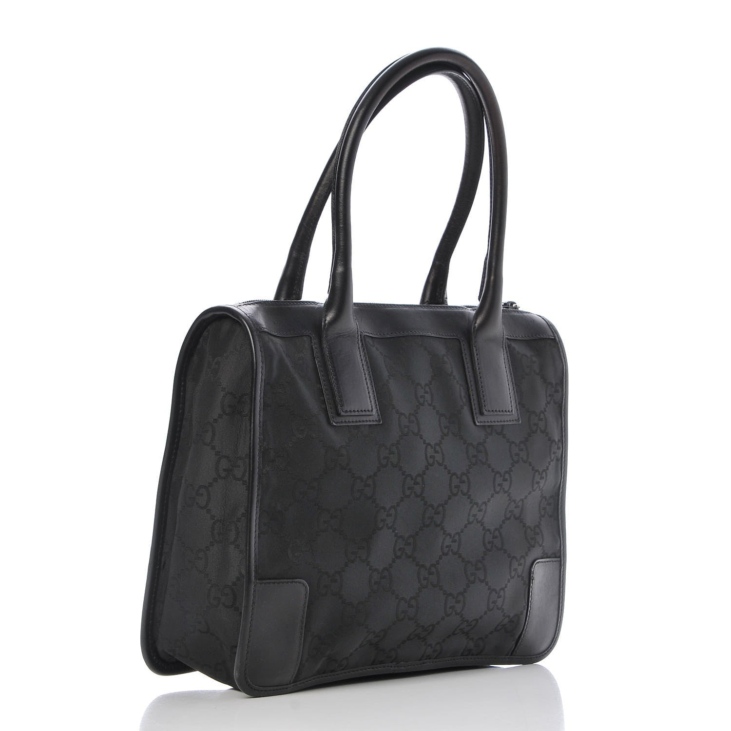 Gucci Nylon Monogram Tote Bag Black 3 of 8