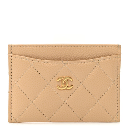 Chanel Caviar Quilted Card Holder Beige 1 of 9