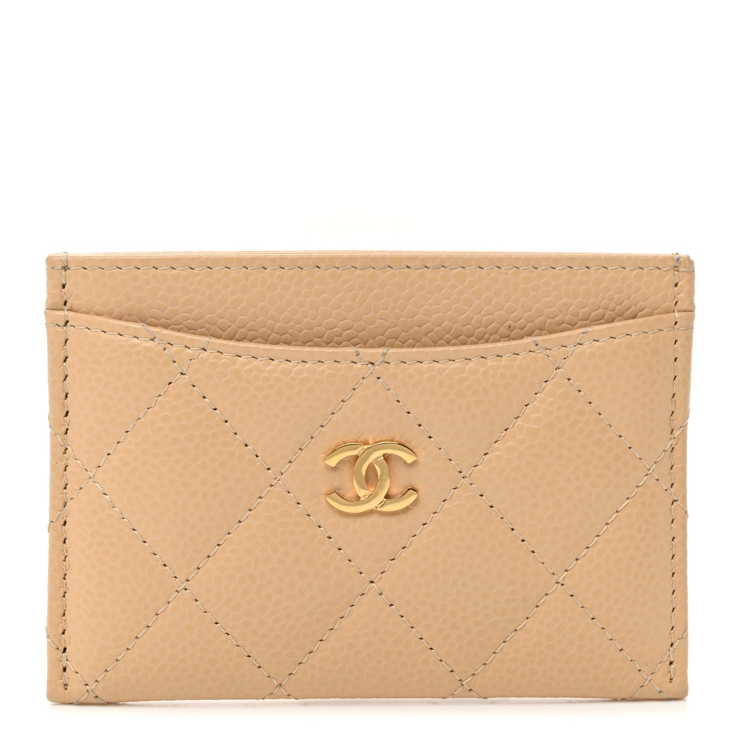 Chanel Caviar Quilted Card Holder Beige 1 of 9