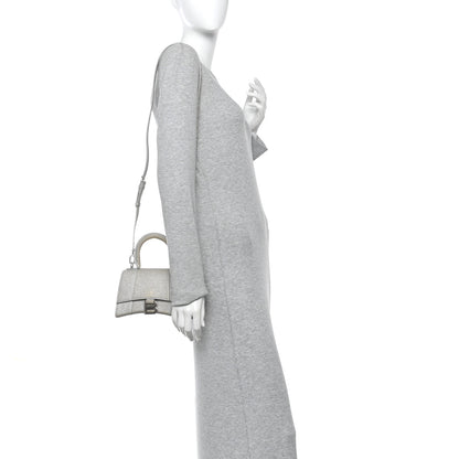 Balenciaga Glitter Fabric Hourglass Top Handle Bag XS Grey 2 of 9
