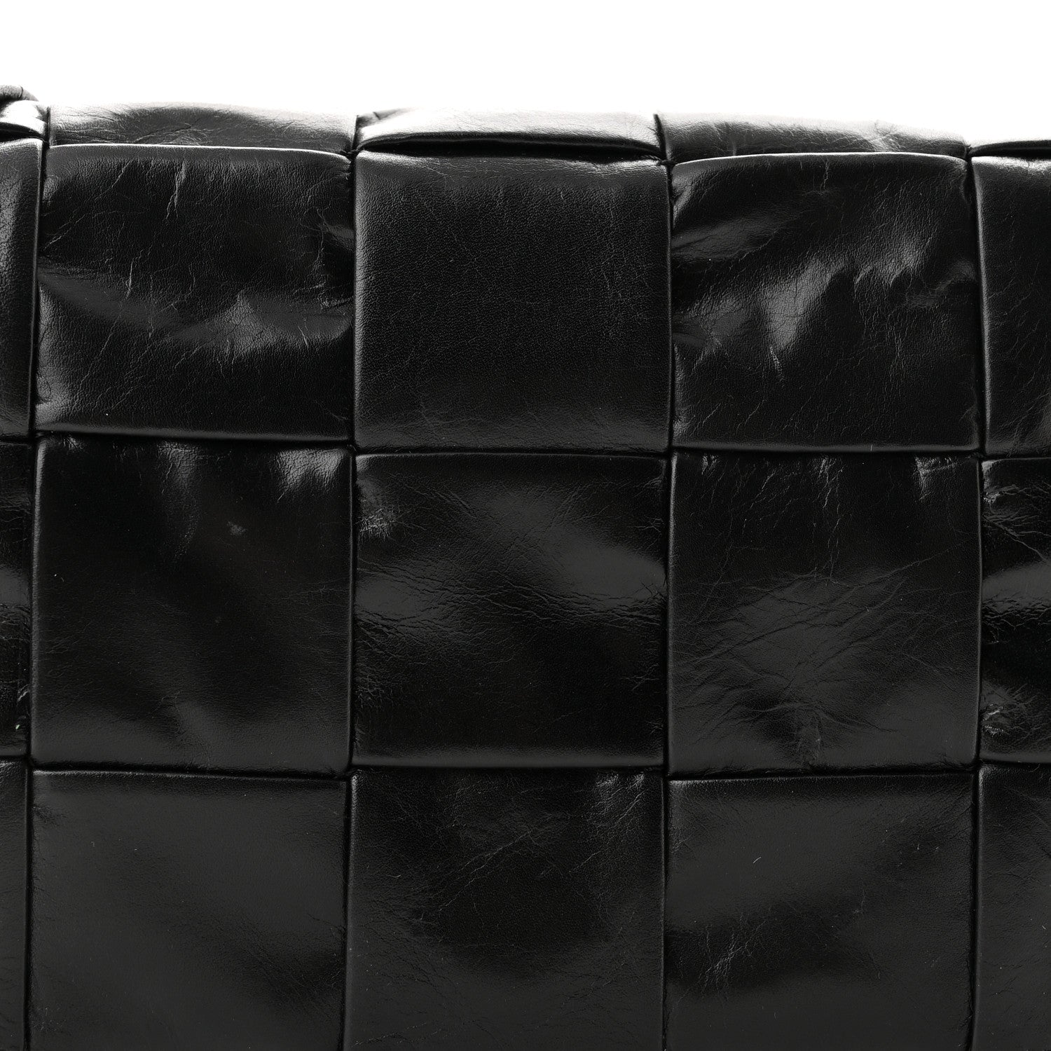 Bottega Veneta Paper Calfskin Maxi Intreccio Cassette Crossbody Bag Black 8 of 10