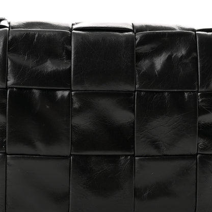 Bottega Veneta Paper Calfskin Maxi Intreccio Cassette Crossbody Bag Black 8 of 10