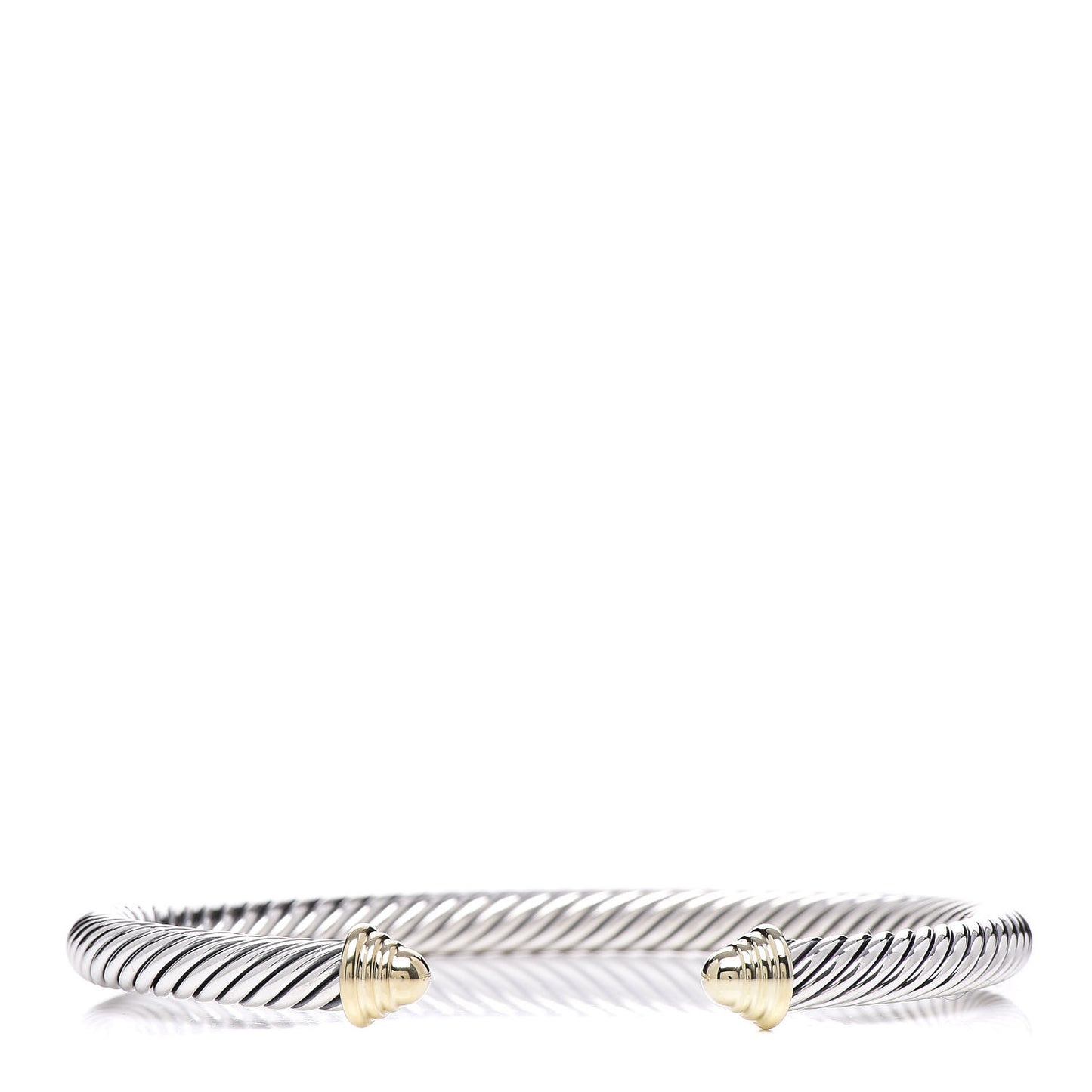Sterling Silver 14K Yellow Gold 5mm Cable Classics Bracelet