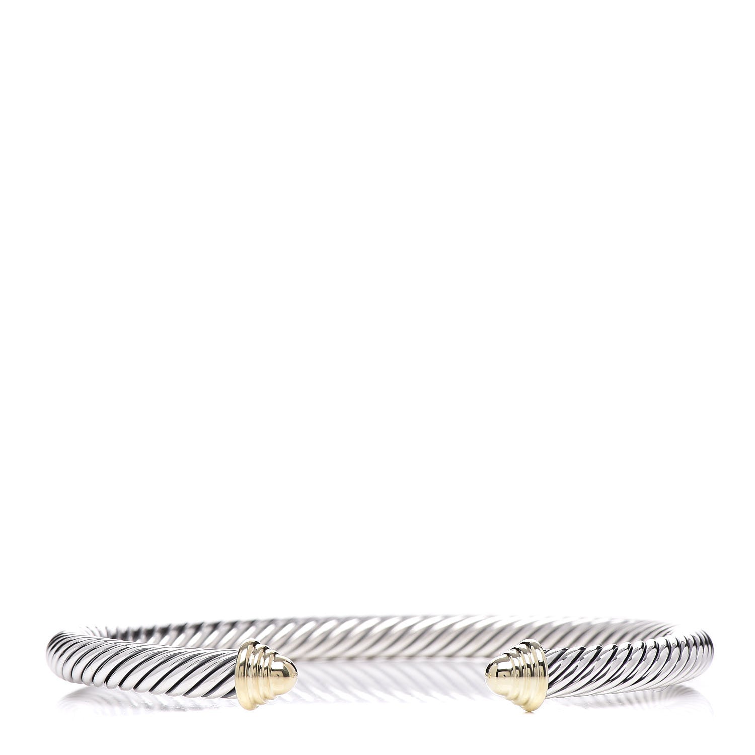 David Yurman Sterling Silver 14K Yellow Gold 5mm Cable Classics Bracelet 1 of 4