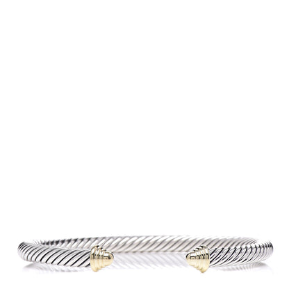 David Yurman Sterling Silver 14K Yellow Gold 5mm Cable Classics Bracelet 1 of 4