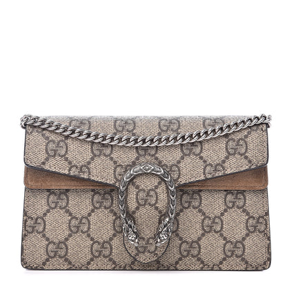 Gucci GG Supreme Monogram Super Mini Dionysus Shoulder Bag Taupe 1 of 12