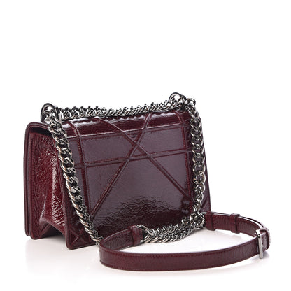 Christian Dior Crackled Deerskin Small Diorama Flap Bag Burgundy 3 of 15