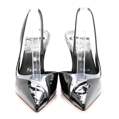 Christian Louboutin Patent PVC Posticha 80 Slingback Pumps 37 Black 3 of 9