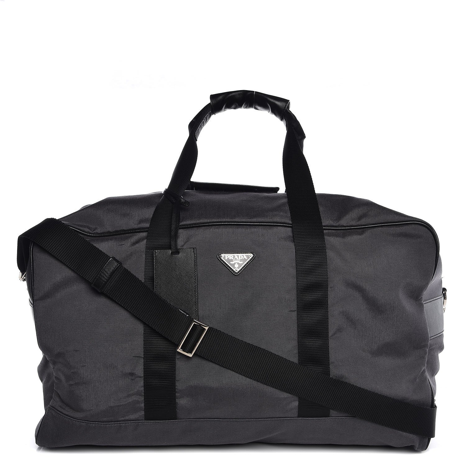 Prada Canvas Canapa Saffiano Duffle Bag Marmo Black 1 of 7