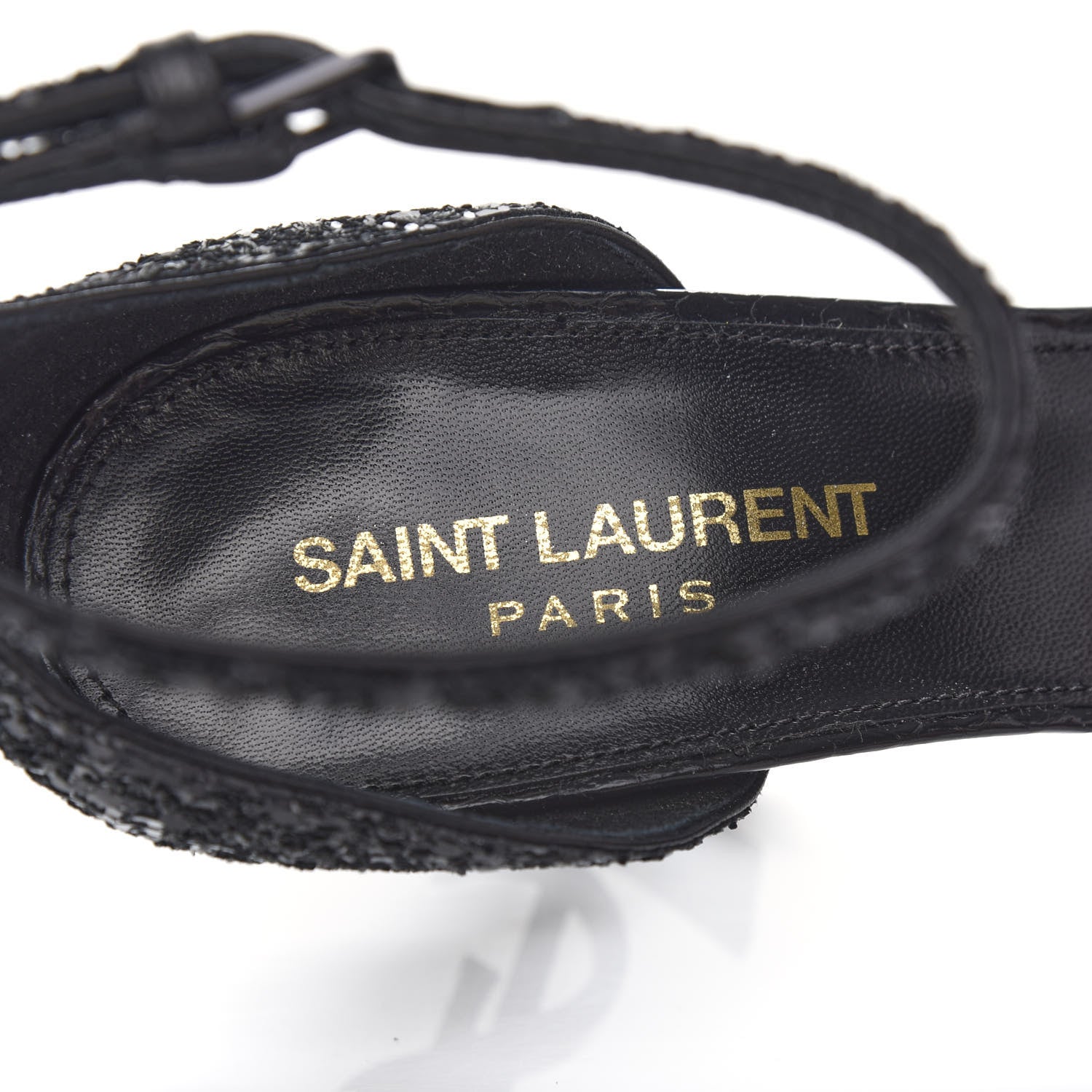 Saint Laurent Glitter Opyum 85 Sandals 36 Black 8 of 11