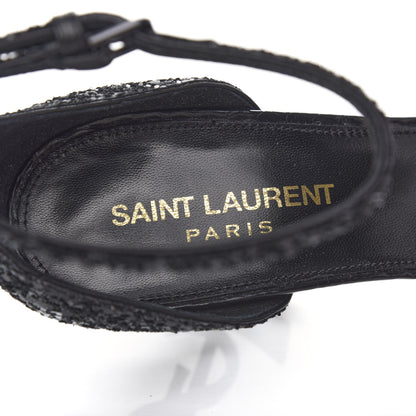 Saint Laurent Glitter Opyum 85 Sandals 36 Black 8 of 11