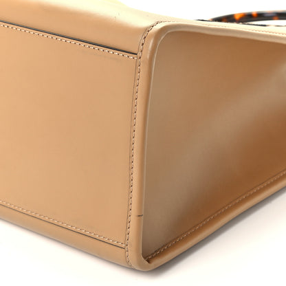 Fendi Vitello King Plexiglass Elaphe Python Print Logo Medium Fendi Sunshine Shopper Tote Miele Scuro Makeup 9 of 9