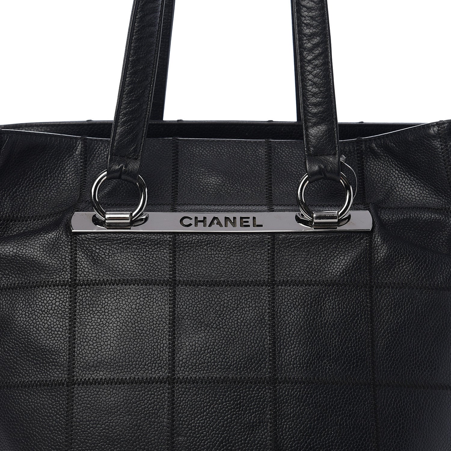 Chanel Caviar Square Stitched Tote Black 7 of 9