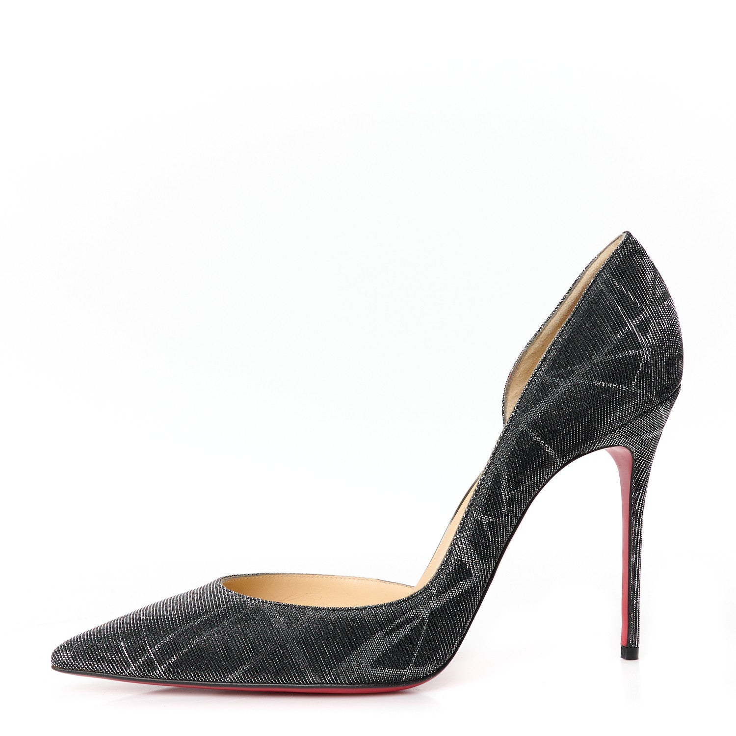 Christian Louboutin Tissu Etincelle Specchio Iriza 100 Pumps 41.5 Black Silver 1 of 9