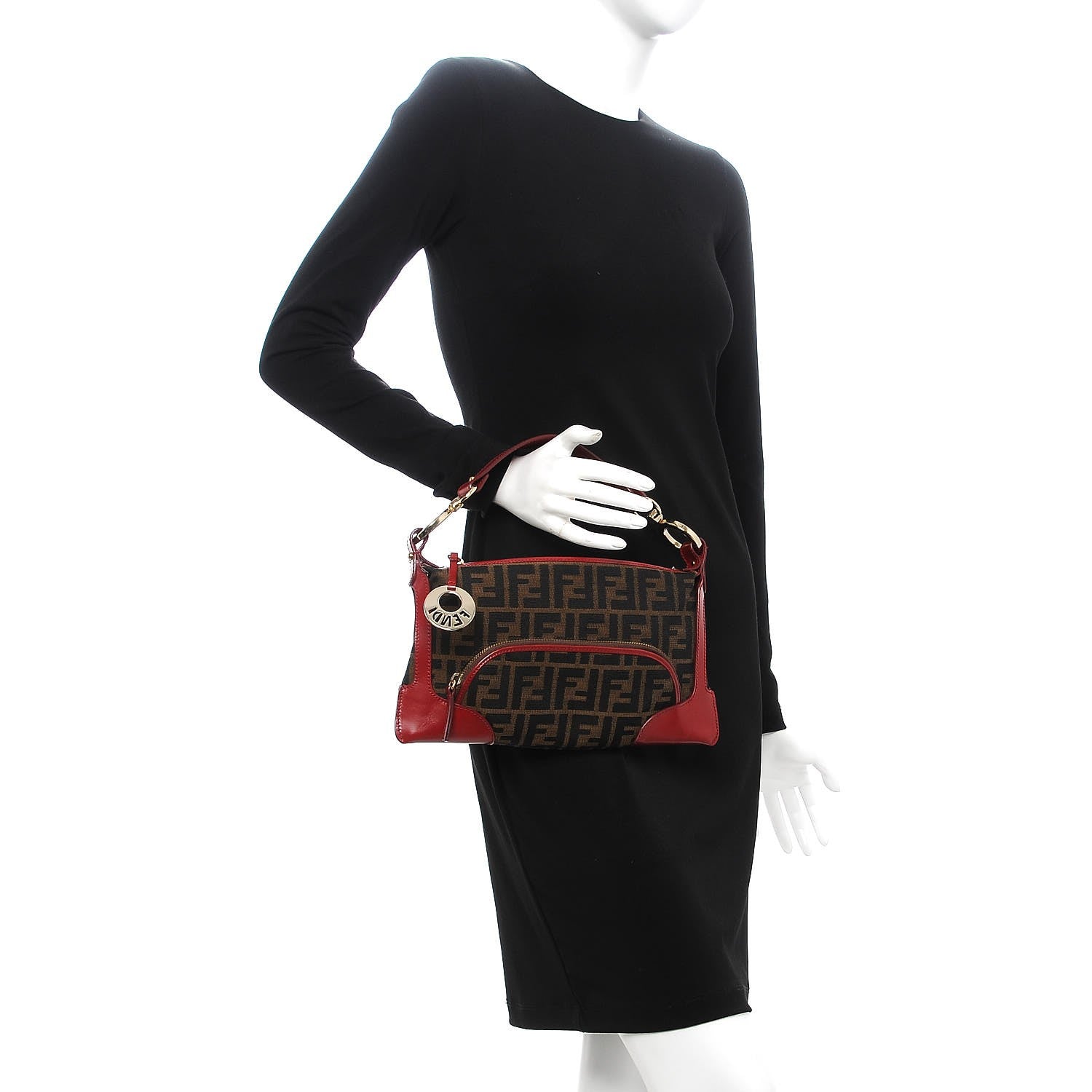 Fendi Zucca Small Shoulder Bag Red 2 of 9