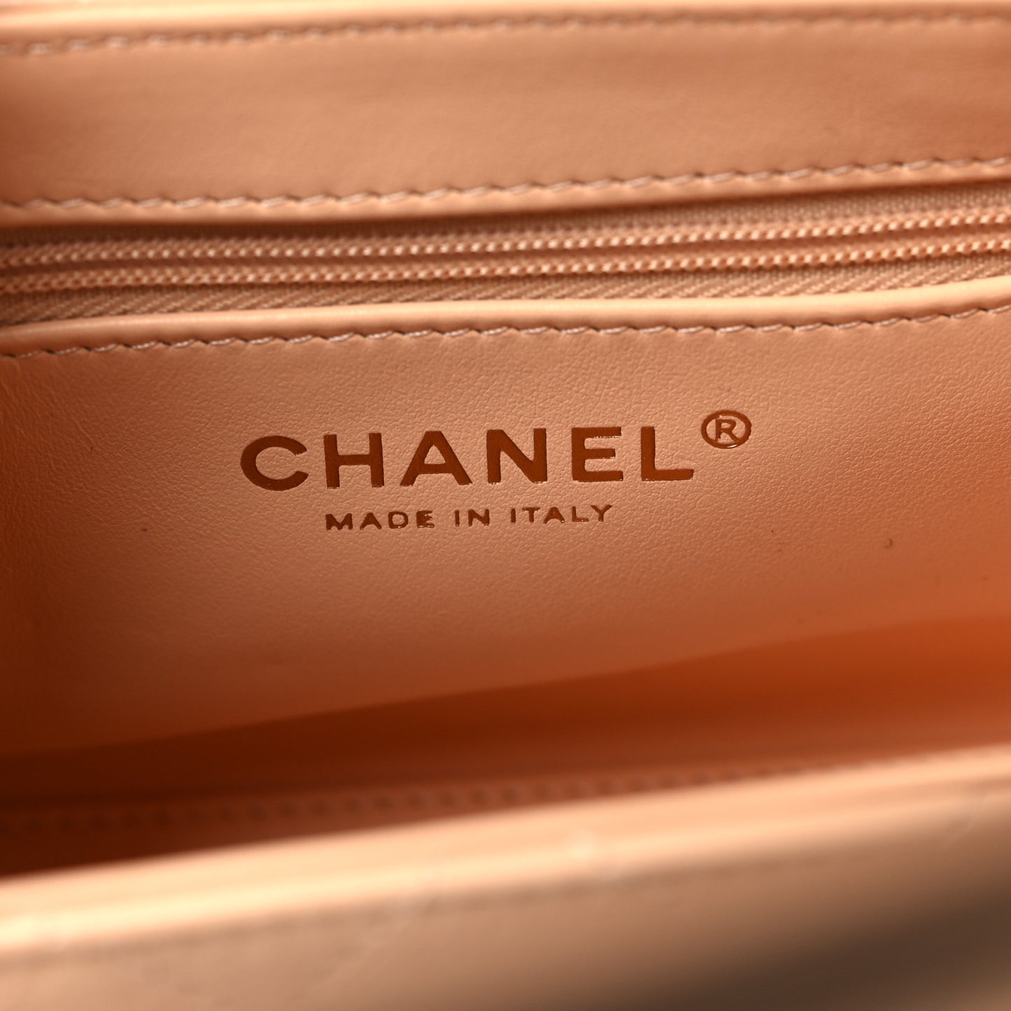 Shiny Aged Calfskin Quilted Nano Kelly Shopper Beige