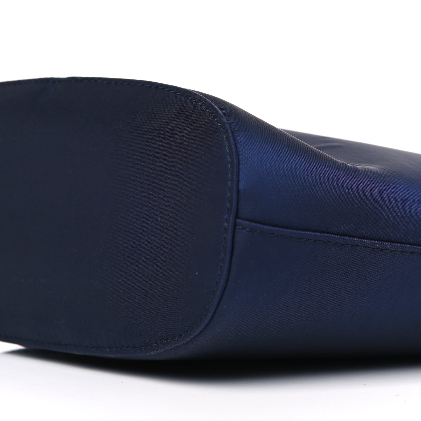 Iridescent Nylon Punch Top Handle Handbag Navy