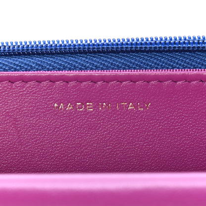 Chanel Lambskin Quilted Wallet On Chain WOC Dark Blue Pink 6 of 9