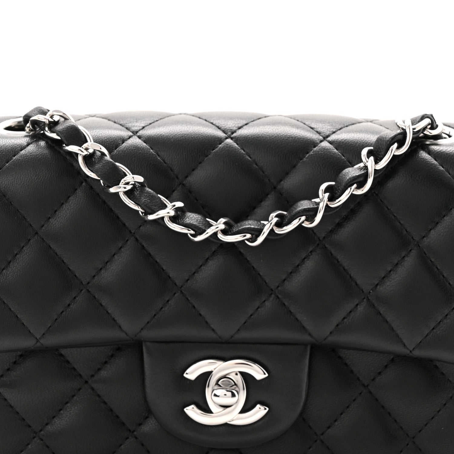Chanel Lambskin Quilted Mini Rectangular Flap Black 8 of 11
